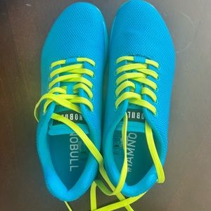 Womens 9.5 No Bull neon blue trainers